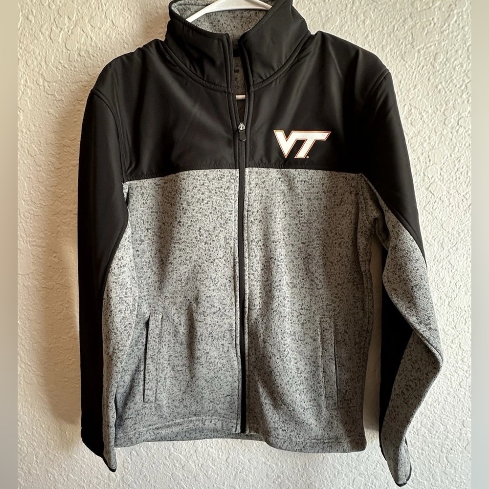 Men’s Medium Virginia Tech Hokies Full Zip Black Gray Jacket NWT 🔥